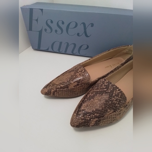 NEW IN BOX Essex Lane EL-ALEANOR Tan Multi Fashion Snake Flat Loafers 7 - Picture 10 of 13